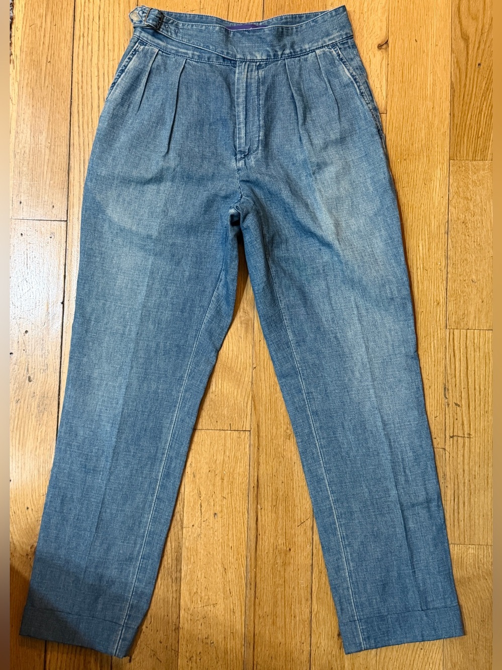 RALPH LAUREN PURPLE LABEL GURKHA PANTS DENIM RUBINACCI MANNY PLEATED $1K 28/32